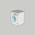 Modern Front Loading Washing Machine With Sleek Design For Home Laundry Interior 3d model