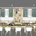 Modern Book Bar Library Room Reading Room Reading Area 3d model