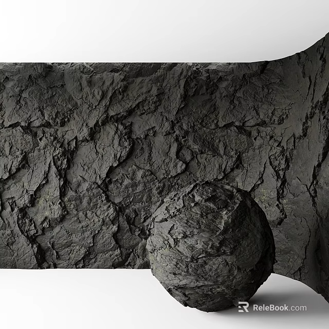 Rough Textured Dark Structural Component With Spherical Shape And Natural Surface 3d model