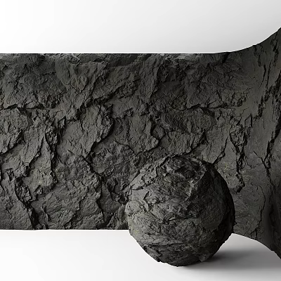 Rough Textured Dark Structural Component With Spherical Shape And Natural Surface 3d model