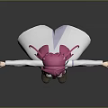 Pink Haired Anime Character With Green Accessory Long White Coat And Outstretched Arms