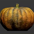 Fresh Yellow Striped Speckled Pumpkin With Reflection On Black Background For Food
