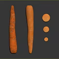Fresh Orange Carrots With Whole And Sliced Pieces On Dark Surface