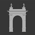 Classical White Archway Structure With Ornamental Spires And Design 3d model