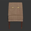 Stylish Pink Upholstered Single Sofa With Yellow Button Tufted Backrest And Red Wooden Legs
