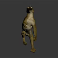 Realistic Yellow Prehistoric Creature With Spiked Back Standing