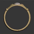 Gold Ring With Pink Opal Stone And Intricate Decorative Details 3d model