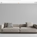 Modern Double Sofa Designs In Beige Gray With Decorative Accent Pillows 3d model