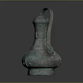 Ancient Chinese Bronze Vessel with Handle Decorative Patterns and Lid 3d model