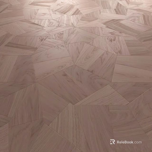 Geometric Parquet Pattern Wooden Floor In Natural Wood Color For Interior Design 3d model 