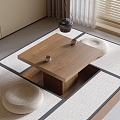 Japanese Tea Table and Chair Combination Stool Tea Table 3d model