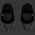 Edgy Black Boots With Spiked Metal Sole And Contemporary Fashion Design