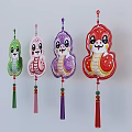Colorful Snake Shaped Cartoon Face Decorative Hanging Pendants With Tassels Four Colors