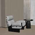 Modern Leisure Chair With Soft Cushion And Side Table In Warm Living Room Interior