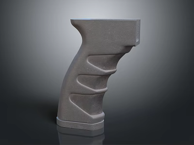 Modern Ergonomic Gray Weapon Grip with Textured Non Slip Design for Firearms 3d model
