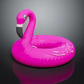 Pink Flamingo Shaped Inflatable Swim Ring for Summer Pool Water Activities