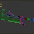 Modern Mechanical Metal Weapon Featuring Shiny Blade Black Grip And Structural Design 3d model
