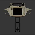 Durable Beige Gold Roof Top Tent With Ladder And Skylight For Camping