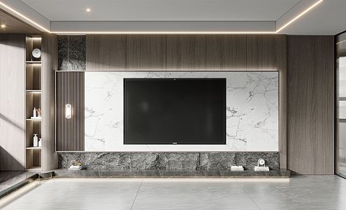 Modern TV background wall 3d model