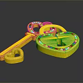 Stylish Clothing Accessories With Golden Key And Heart Shaped Lock Design