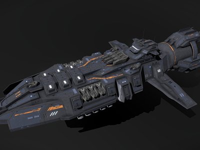 Science Fiction Destroyer Fire Wing model