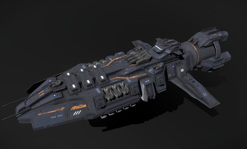 Science Fiction Destroyer Fire Wing 3d model