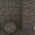 Brick Spherical Component With Rustic Brick Wall Background And Textured Design