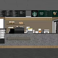Modern Coffee Shop Interior With Bar Counter Coffee Machine And Menu Boards