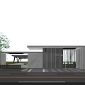 Modern Entrance Gate Design With Glass Panels Metal Structure And Illuminated Lighting