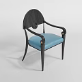 Dining Chairs With Dark Wooden Frame Carved Backrest Brown Padded Seats In Elegant Dining Setting