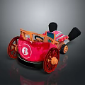 Red Toy Car With Number 1 Design Red Wheels And Wooden Colorful Decorative Parts