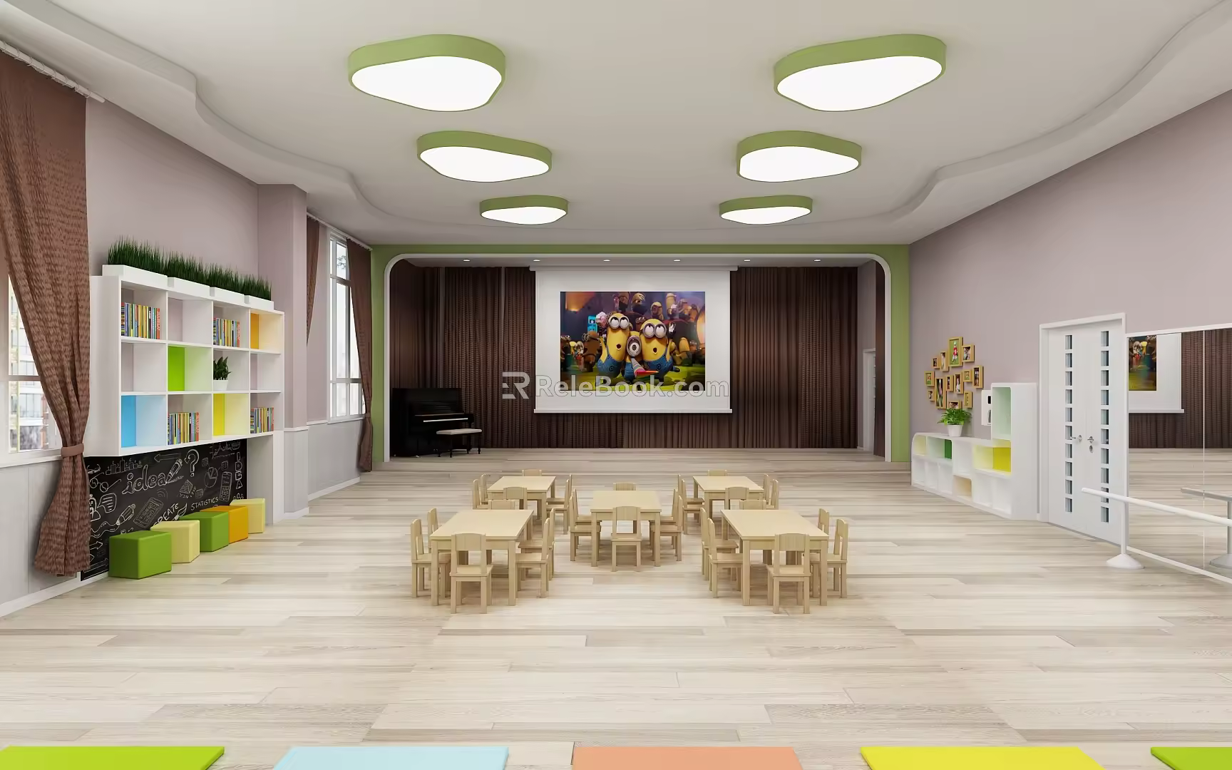 Modern kindergarten multi-function hall 3d model