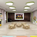 Modern kindergarten multi-function hall 3d model