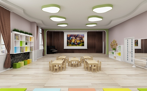 Modern kindergarten multi-function hall 3d model