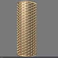 Elegant Golden Decorative Column With Circular Holes Pattern For Modern Interior Design