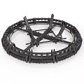 Black Structural Industrial Circular Metal Framework With Crossed Support Beams