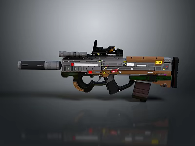 rifle semi-automatic rifle combat rifle battle rifle carbine war rifle attack rifle 3d model