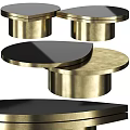 Modern Coffee Table With Gold Metal Base And Black Tabletop Contemporary Design 3d model