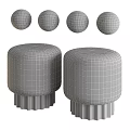 Stylish Textured Sofa Stools with Light Upholstery Wooden and White Bases Various Designs