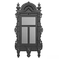 Ornate Black Decorative Frame Featuring Intricate Carvings And Classic Design Details