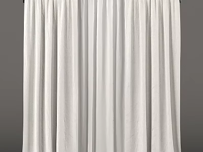 White Curtain With Lightweight Flowy Fabric And Simple Design For Elegant Home Window Decor 3d model