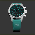 Turquoise Silicone Strap Watch with Silver Case Black Dial and DNC Logo Analog