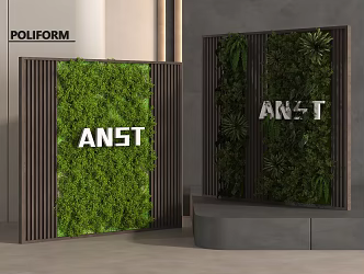 plant wall green plant wall 3d model