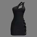 Elegant Stylish Black Women's Slim Fit Dress With Cut Out Design