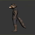 Raccoon Wearing Goggles Vest And Shorts In Full Body Standing Pose