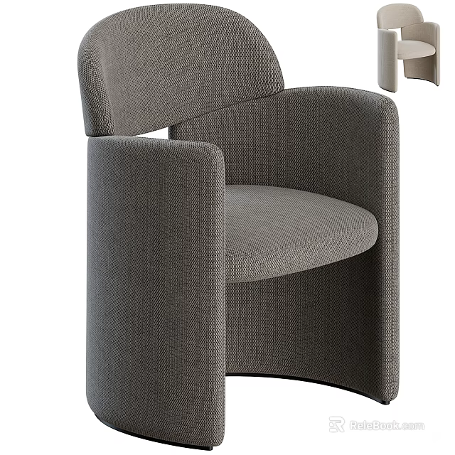 Modern Gray Fabric Single Sofa With Sleek Design And Comfortable Seating 3d model