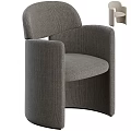 Modern Gray Fabric Single Sofa With Sleek Design And Comfortable Seating 3d model
