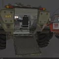 Red Off Road Vehicle With Number 98 Large Tires And Metal Bumper