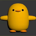 Cute Yellow Knitted Chick Toy With Round Body And Orange Feet