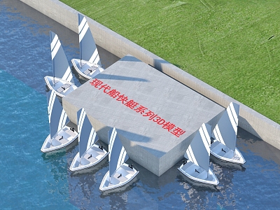 modern fast boat 3d model